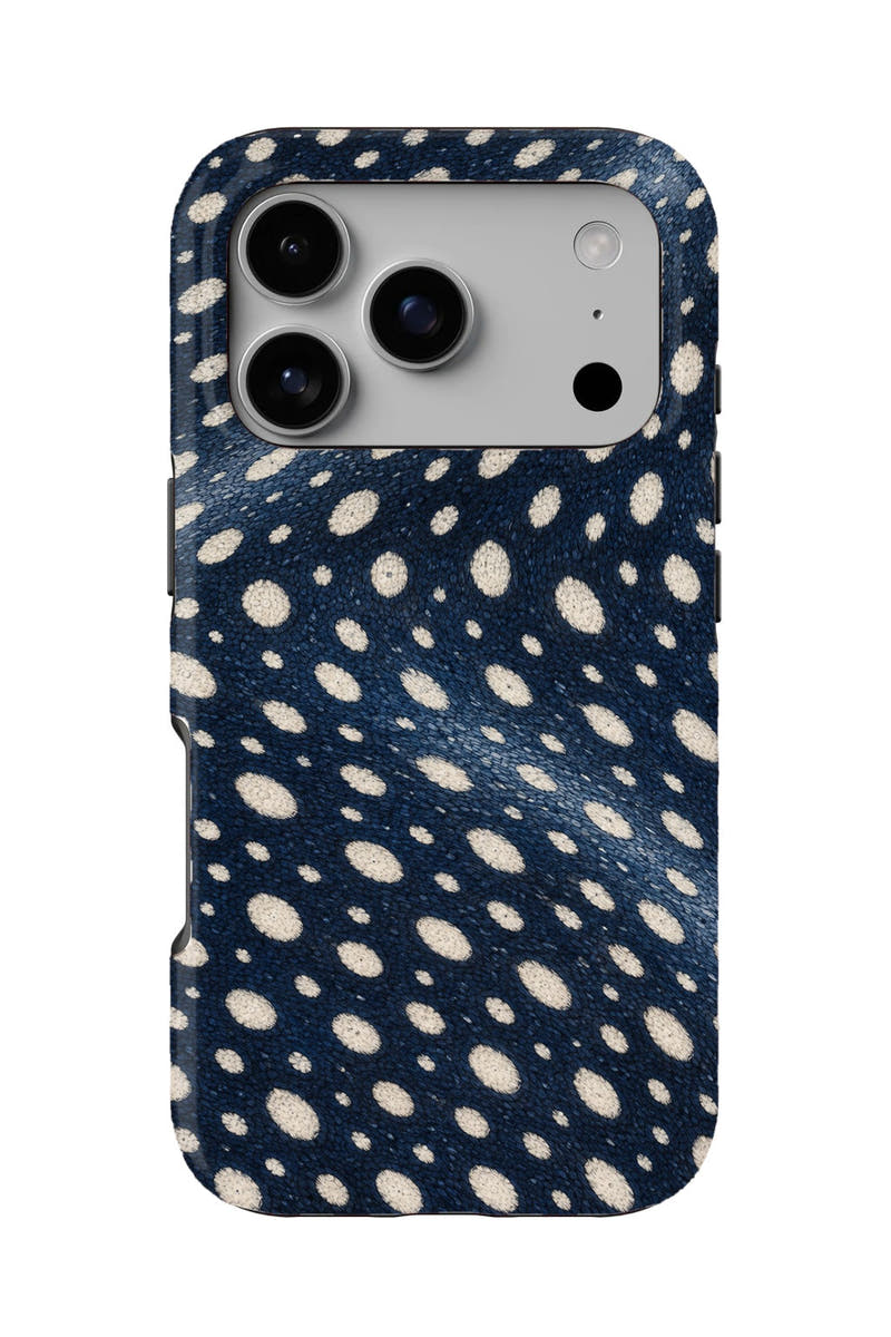 Sarasota Spotted Eagle Ray tough phone case, back view on white