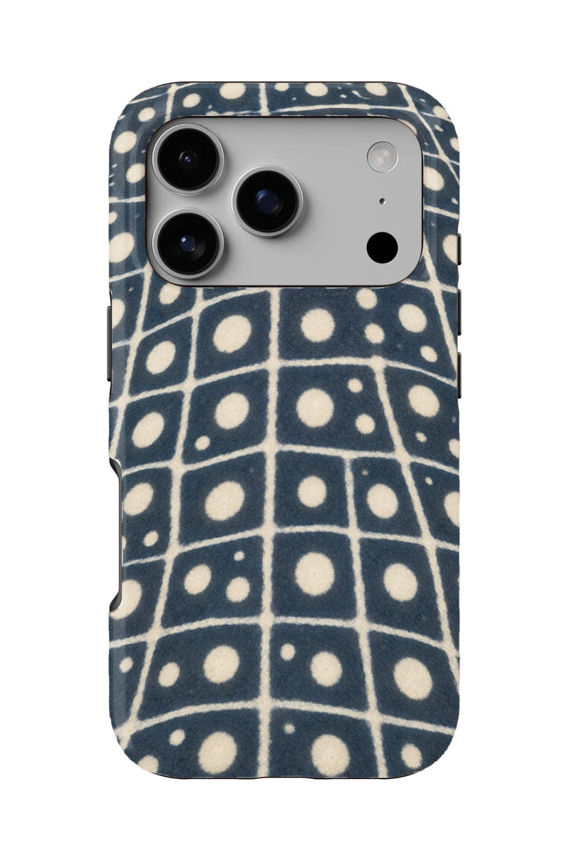 Gulf Coast Whale Shark tough phone case, back view on white