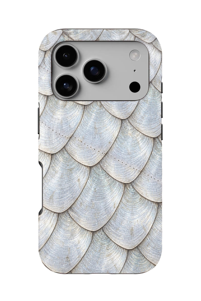 Boca Grande Silver Tarpon tough phone case, back view on white