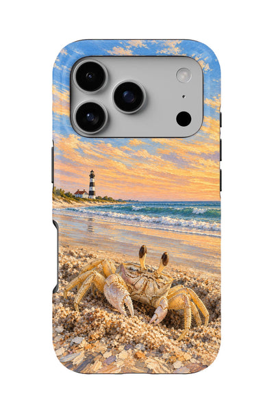 Outer Banks Ghost Crab tough phone case, back view on white