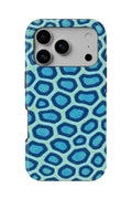Looe Key Honeycomb Cowfish tough phone case, back view on white