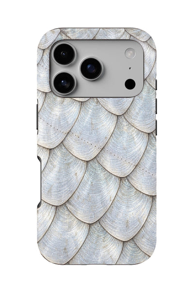 Boca Grande Silver Tarpon tough phone case, back view on white